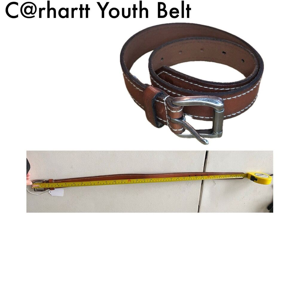 Carhartt Youth Boys Journeyman Leather Belt MD 22/24 Brown
